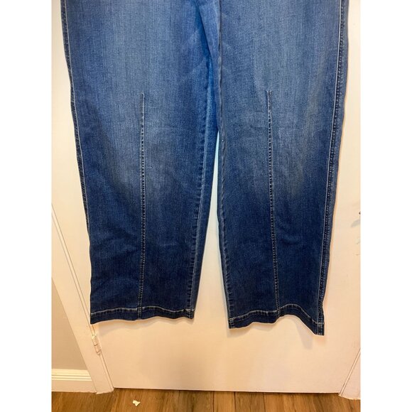 Spanx Wide-Leg High-Waisted Denim Jeans Size Large - Picture 4 of 11